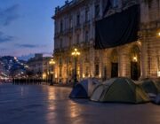Tent protest outside Naples city hall targets student rent crisis