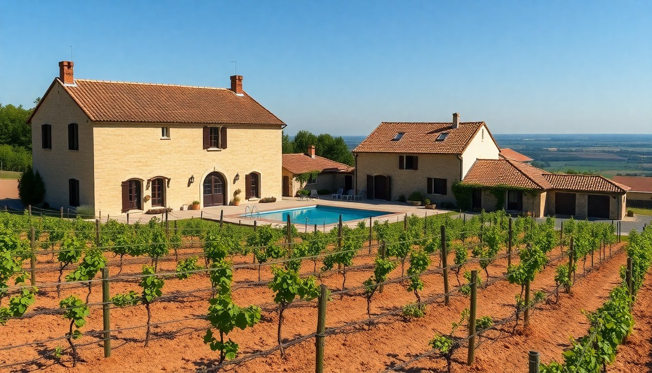 Casa d’epoca con due unità e piscina tra Beaujolais e Borgogna