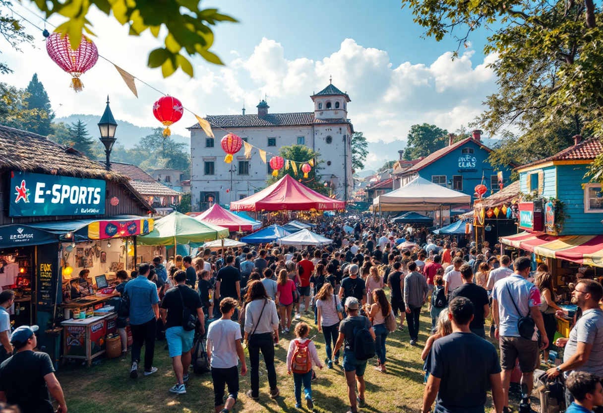 Giovani cinesi che giocano a e-sport in un villaggio
