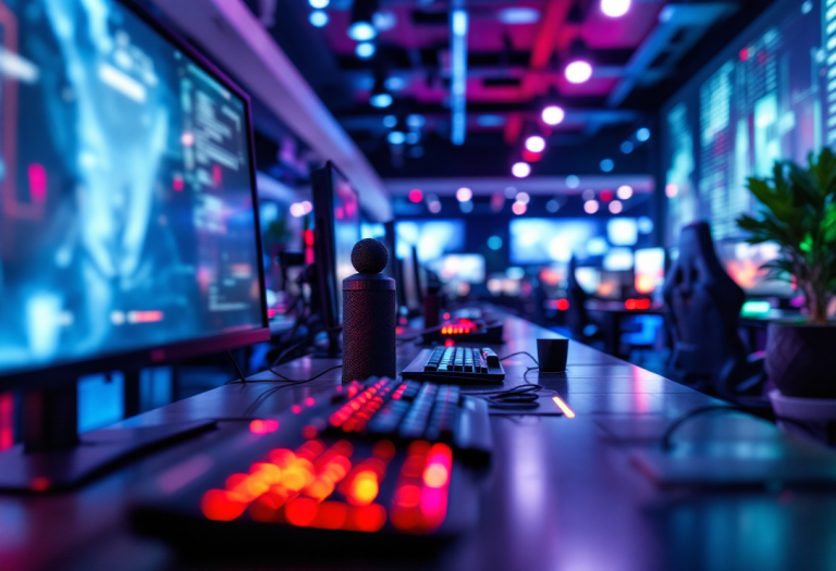 Giovani giocatori in azione nella nuova sala esports di Cedar Lodge