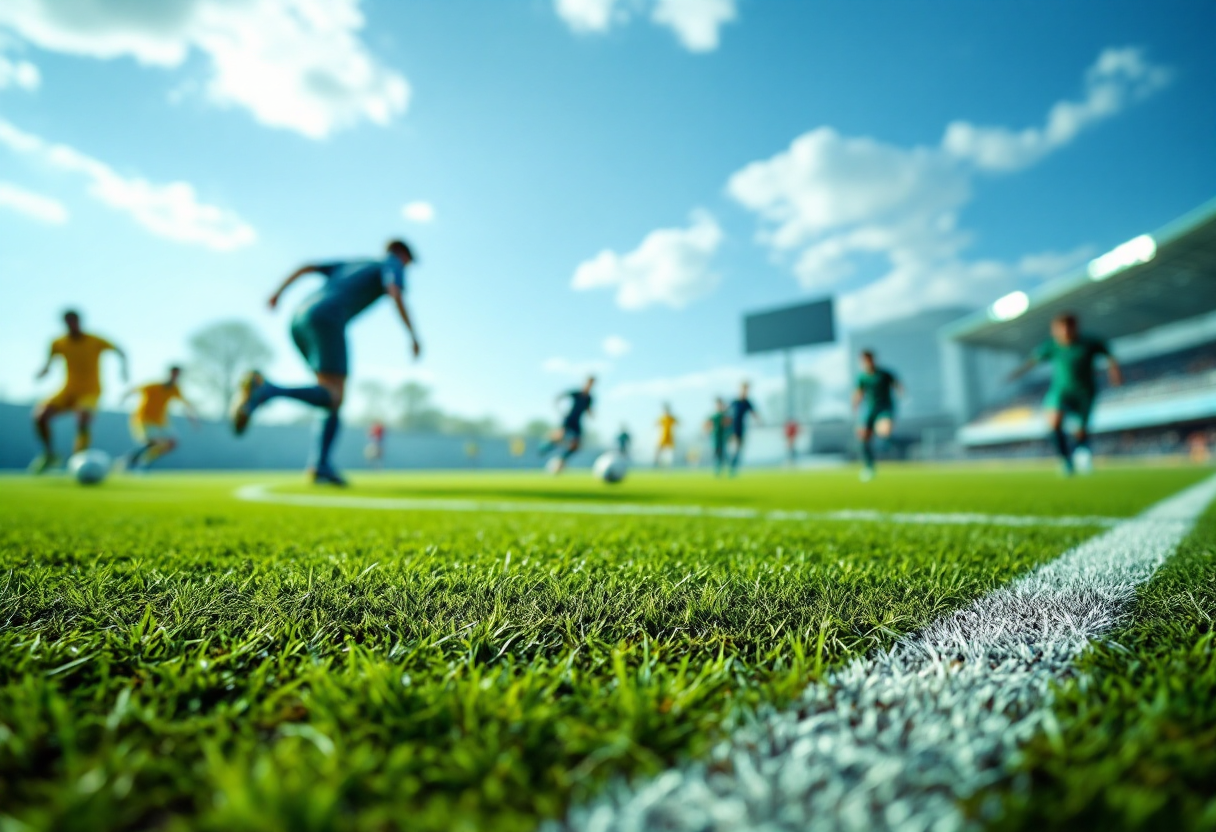 Attaccanti dilettanti in azione durante una partita
