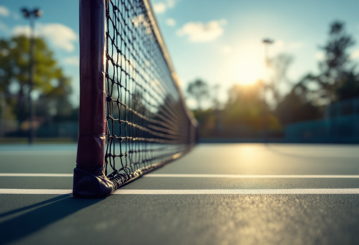 Giocatori di tennis durante un allenamento innovativo