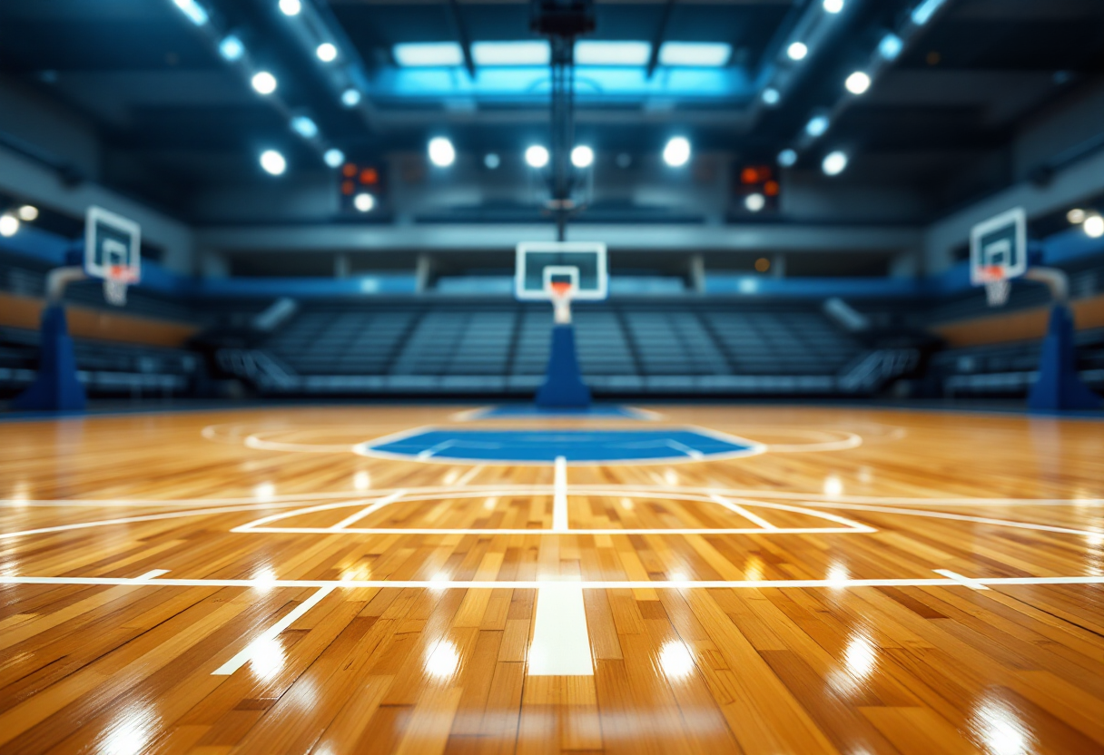 Giocatori del Nutribullet Treviso Basket in azione durante la partita