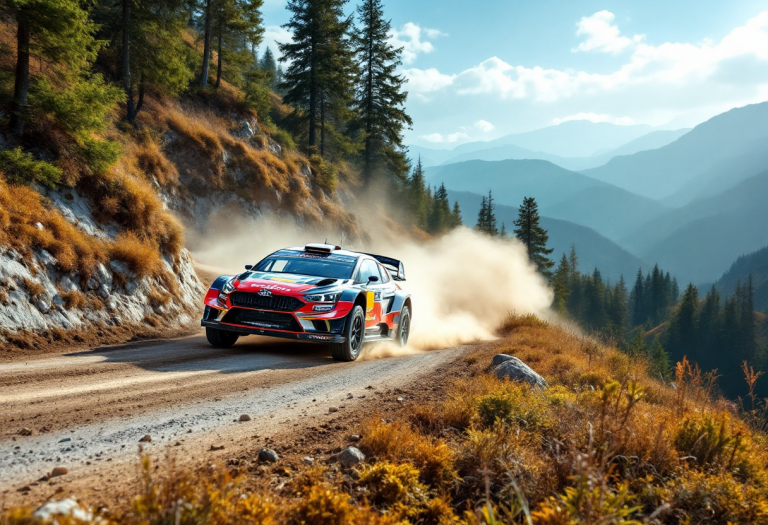 Auto Lancia in azione al Rally Regione Piemonte 2023