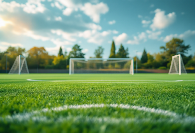 Giocatori di calcio dilettantistico in azione durante una partita