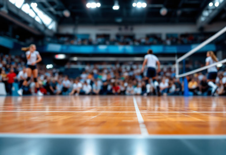 Le biancorosse in azione durante la partita contro il Volley Porcari