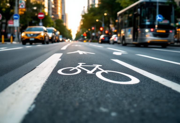 Ciclisti in sicurezza su strada a Concesio