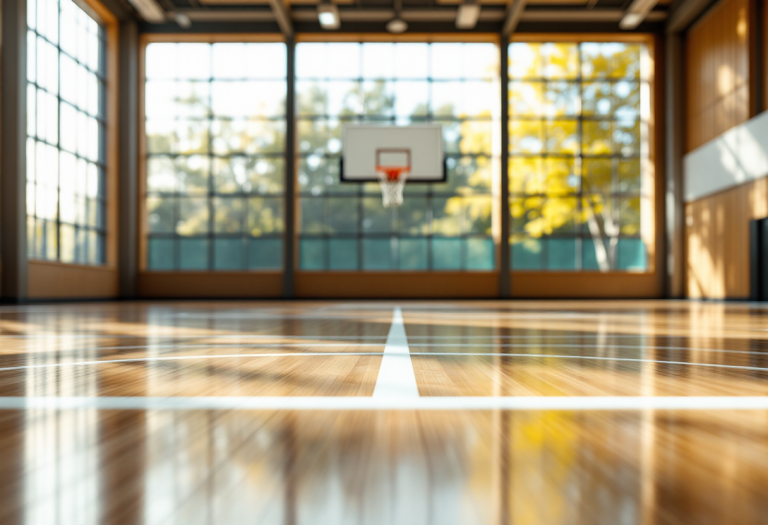 Logo della Virtus Bologna con sfondo sportivo