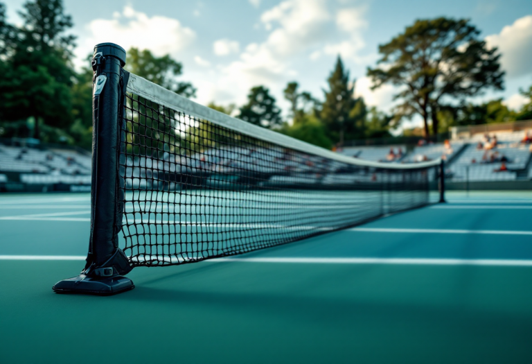 Matteo Arnaldi in azione contro Reilly Opelka a Brisbane