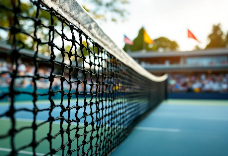 Jannik Musetti in azione durante un torneo di tennis