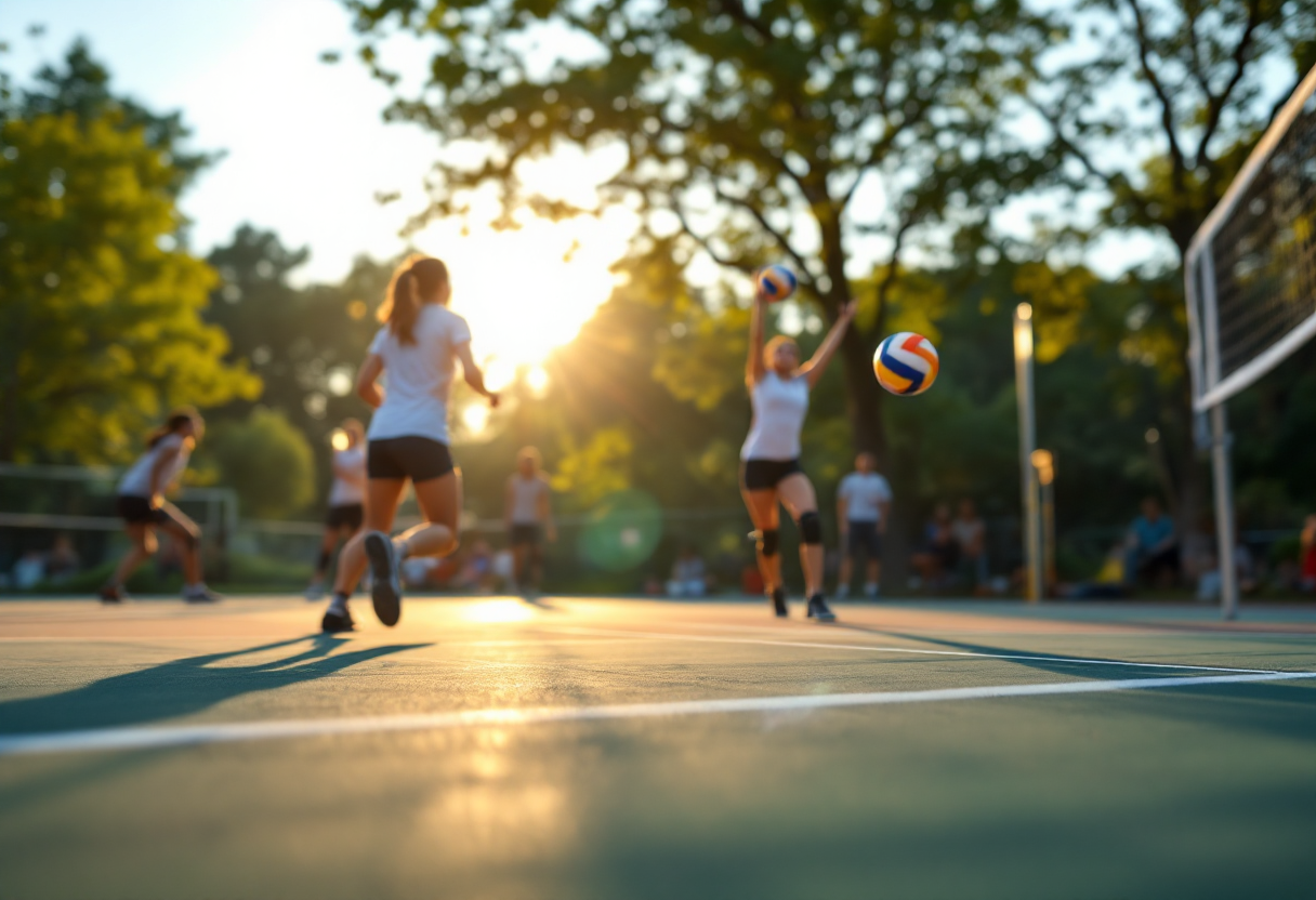 Giocatori di Pallavolo San Giorgio festeggiano la vittoria