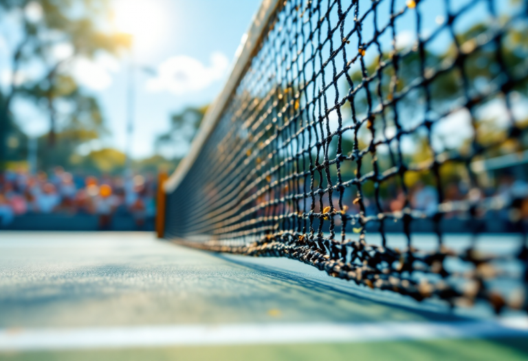 Giocatori in azione durante le qualificazioni della Davis Cup