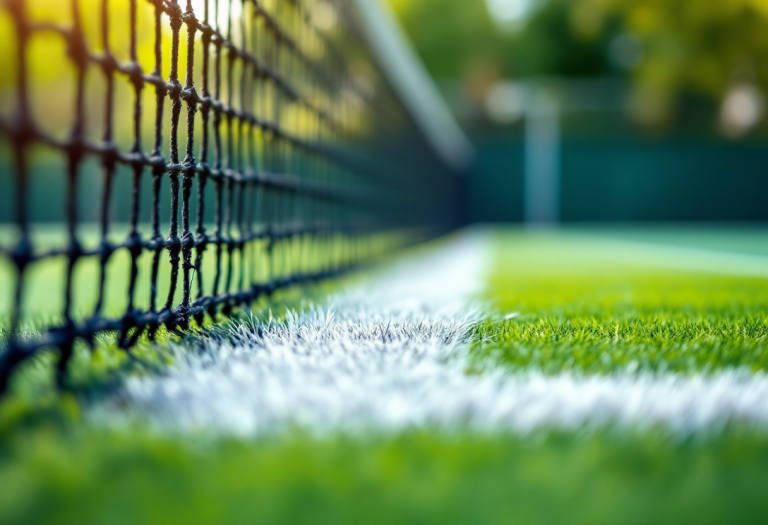 Cocciaretto e Bronzetti durante il derby di tennis italiano