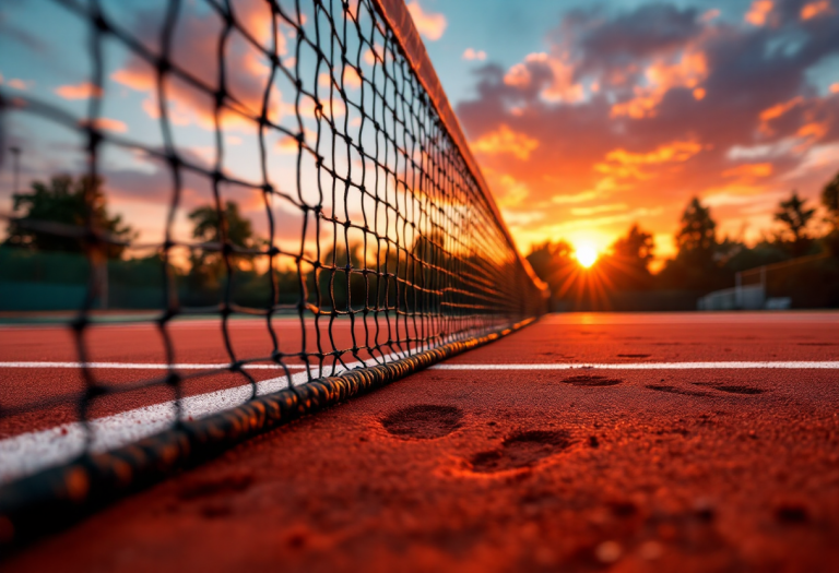 Facundo Diaz Acosta in azione durante un torneo di tennis