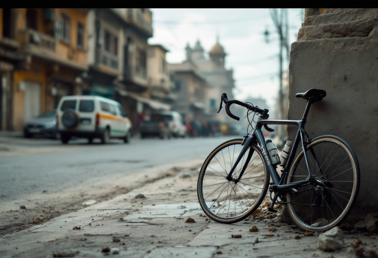 Fariba Hashimi in azione durante una gara di ciclismo