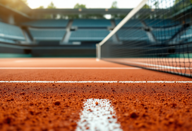 Matteo Arnaldi in azione durante un torneo di tennis