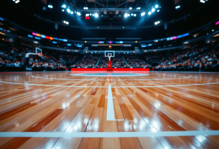 Giocatori in azione durante la diciottesima giornata di Serie A di basket