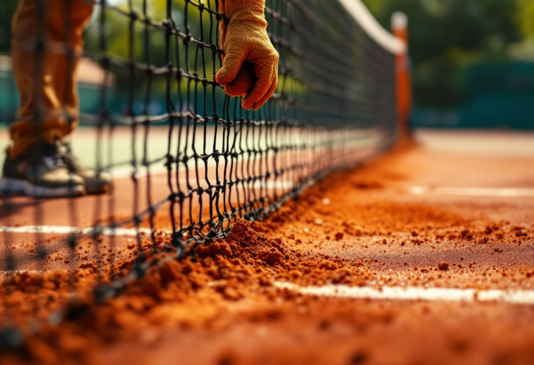Preparazione dei campi da tennis a Indian Wells e Miami