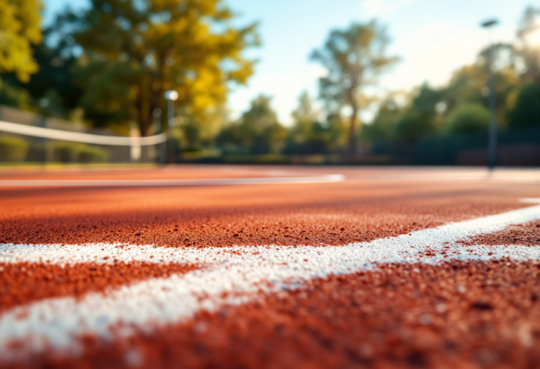 Emanuel Ivanisevic in azione durante un torneo di tennis