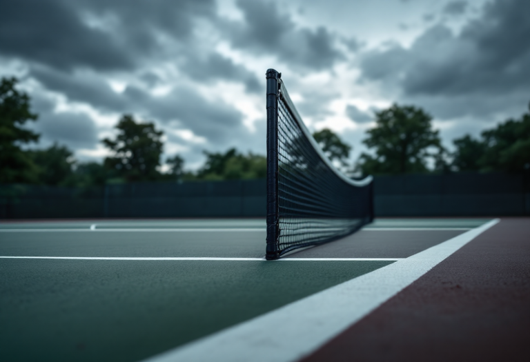 Federico Cinà in azione durante un torneo di tennis