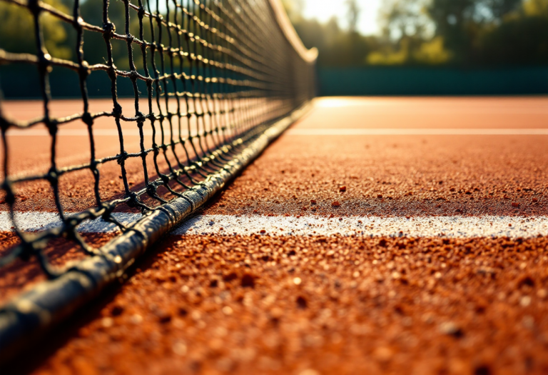 Federico Cinà in azione durante un torneo di tennis