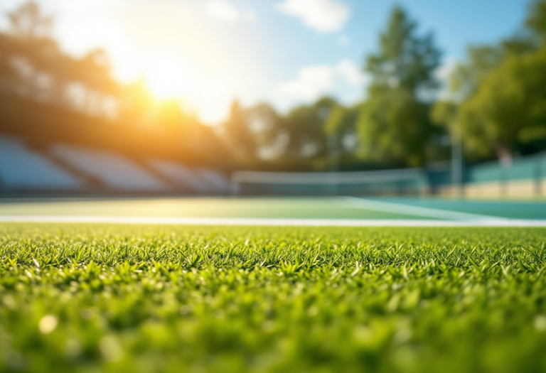 Flavio Cobolli in azione durante una partita di tennis