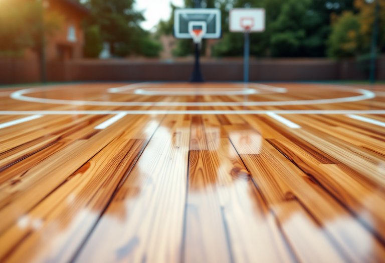 Giocatori di basket europeo in azione sul campo