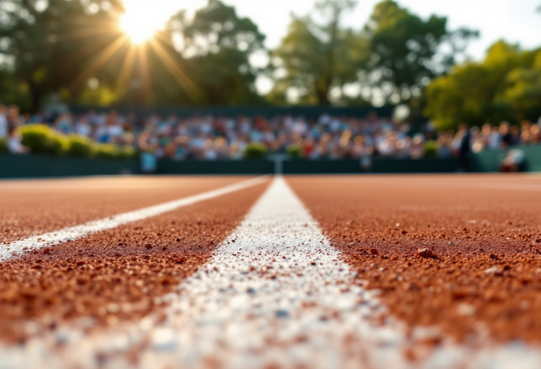 Giulio Zeppieri durante il ritiro nel torneo ATP di Marrakech
