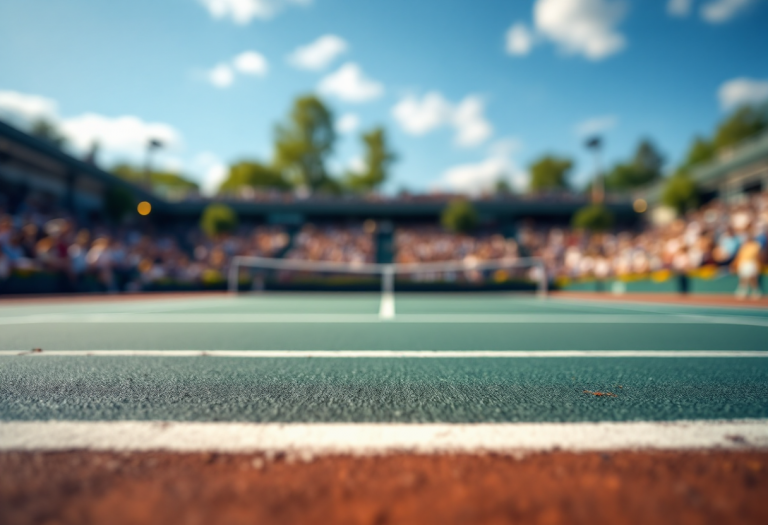 Giocatori di tennis italiani e cechi in azione