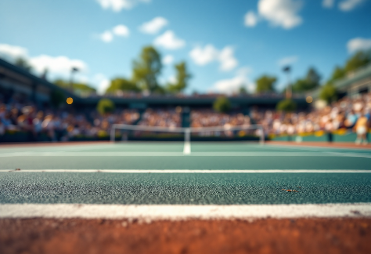 Giocatori di tennis italiani e cechi in azione