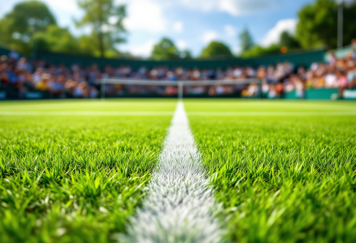 Jannik Sinner in azione durante un torneo di tennis