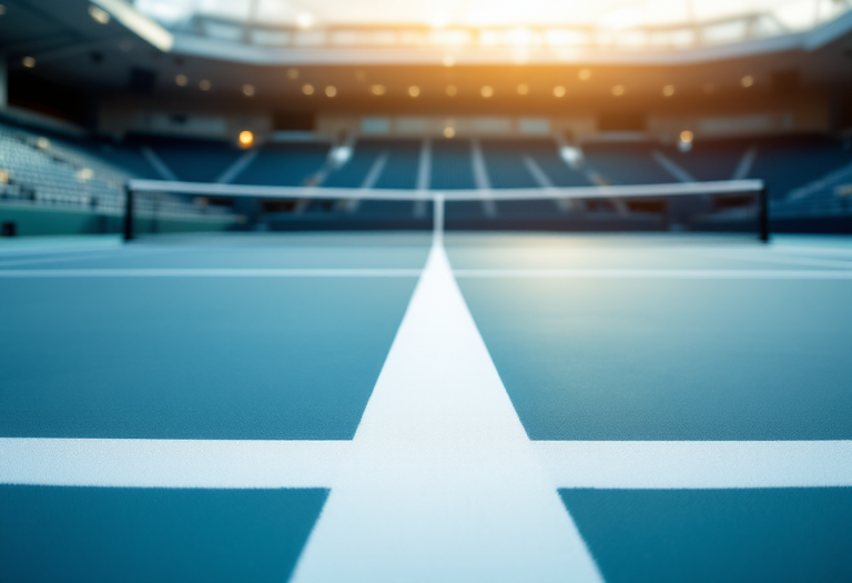 Jannik Sinner in azione durante un torneo di tennis