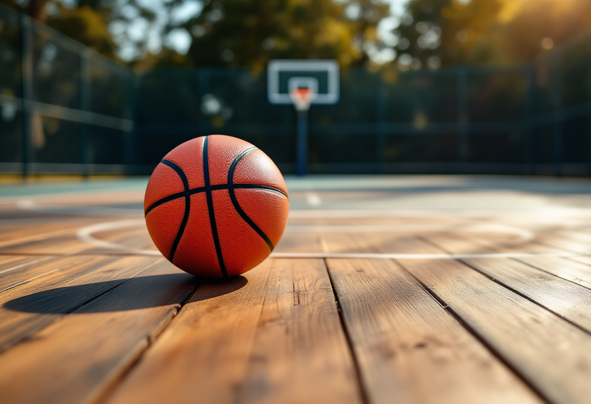 Jordan Caroline in azione sul campo di basket in Italia