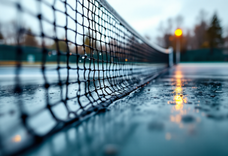Immagine del maltempo che ferma la Napoli Tennis Cup