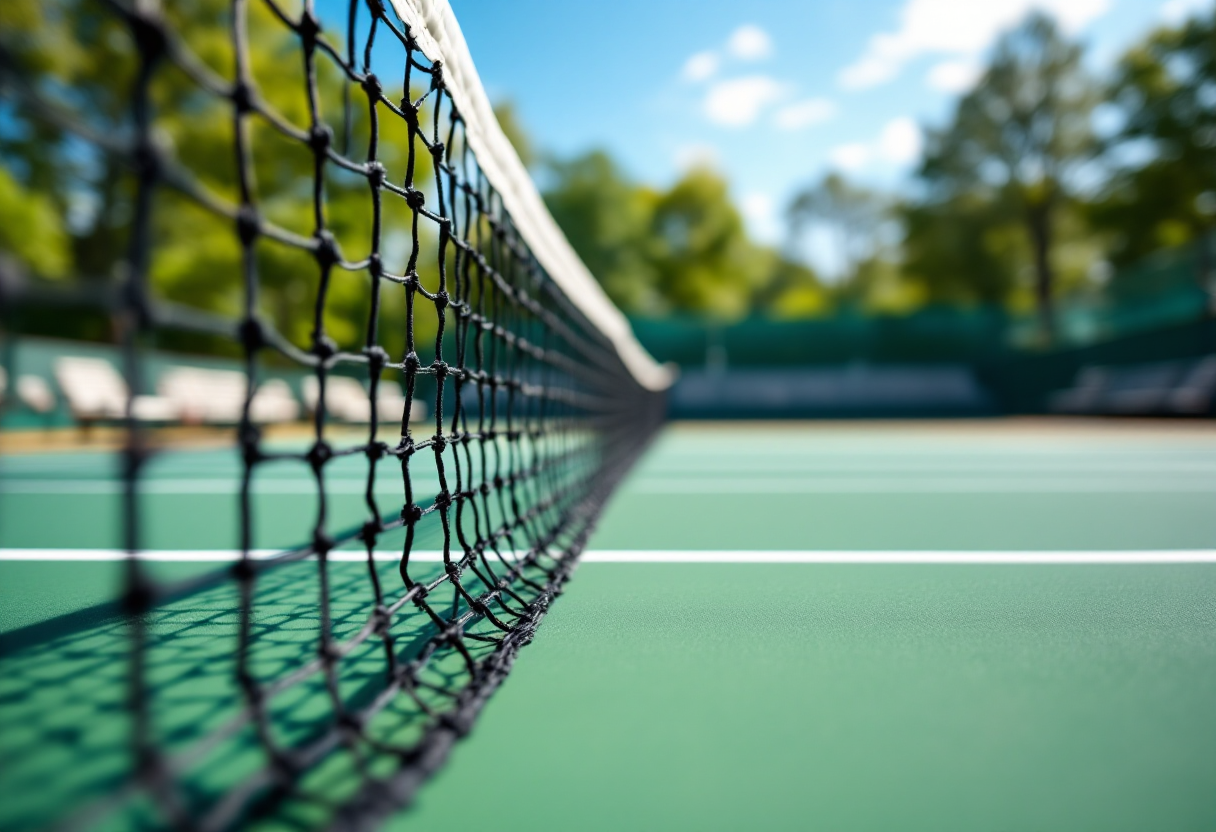 Daniil Medvedev in campo durante una partita di tennis
