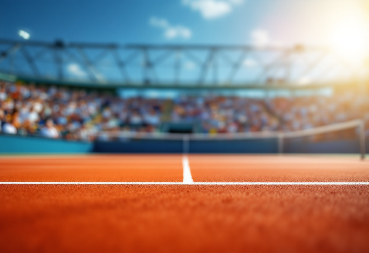 Mensik e Djokovic in azione durante la partita a Miami