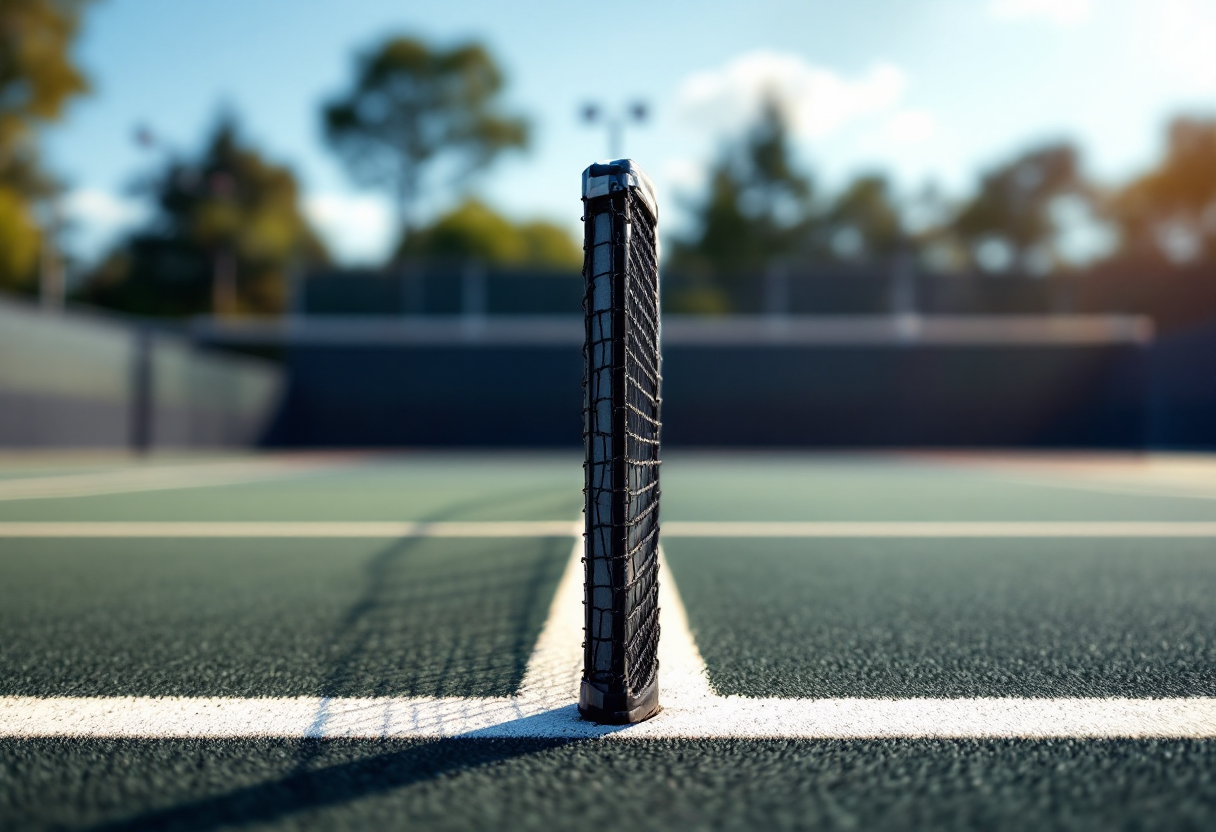 Giocatori in azione durante i quarti di finale di tennis