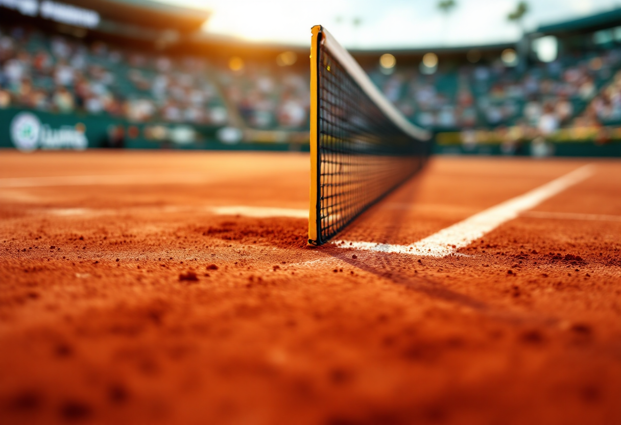 Giocatori di tennis in azione durante una competizione recente