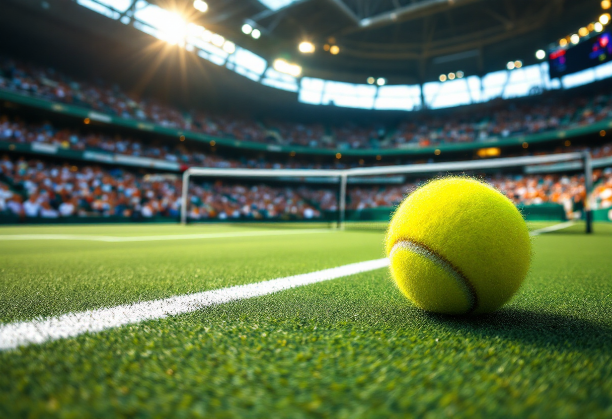 Giocatori di tennis in azione durante le semifinali
