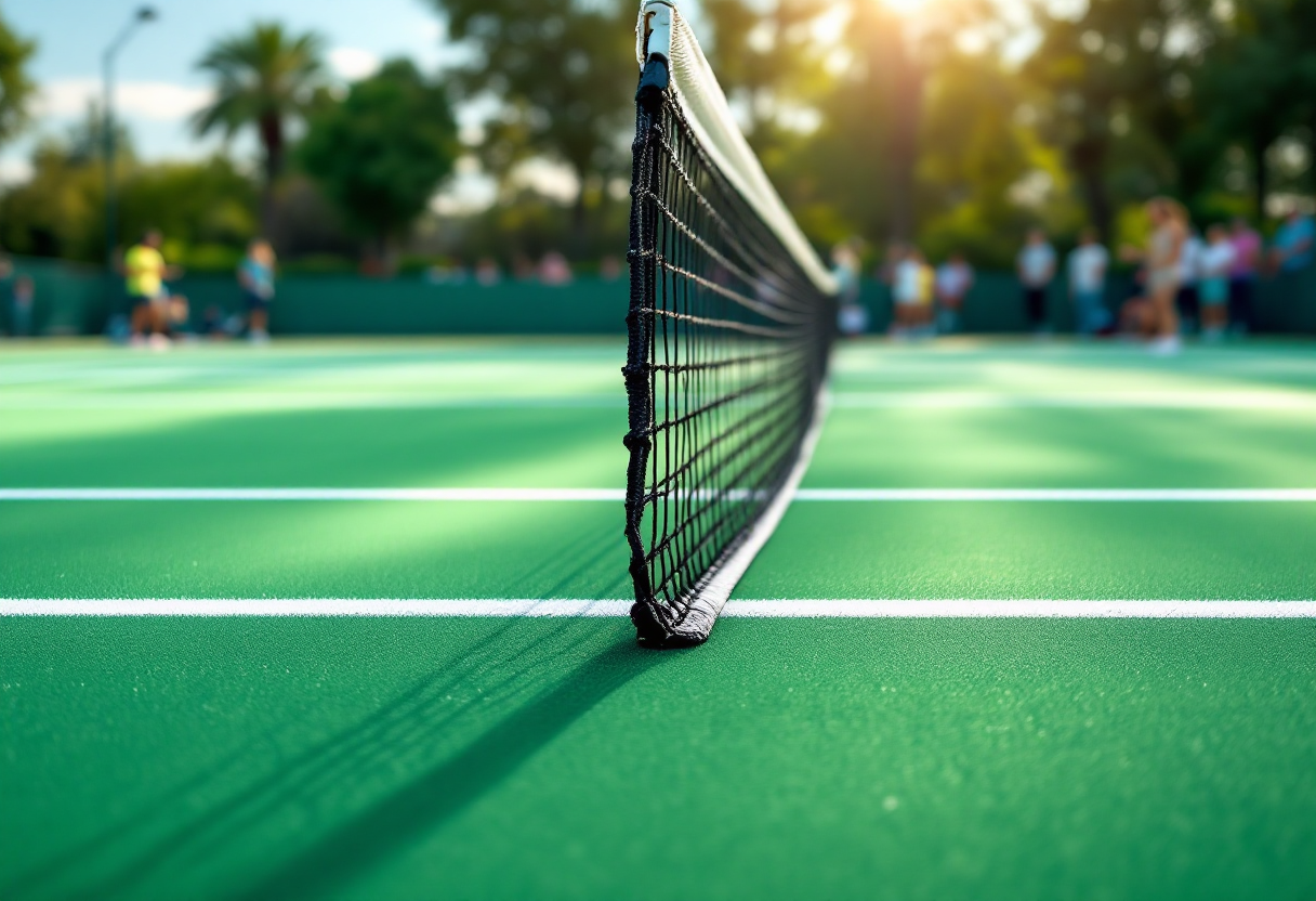 Giocatrici di tennis in azione durante un match