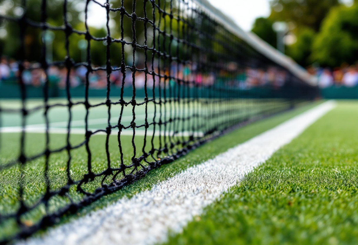 Giocatori di tennis in azione durante il torneo di oggi