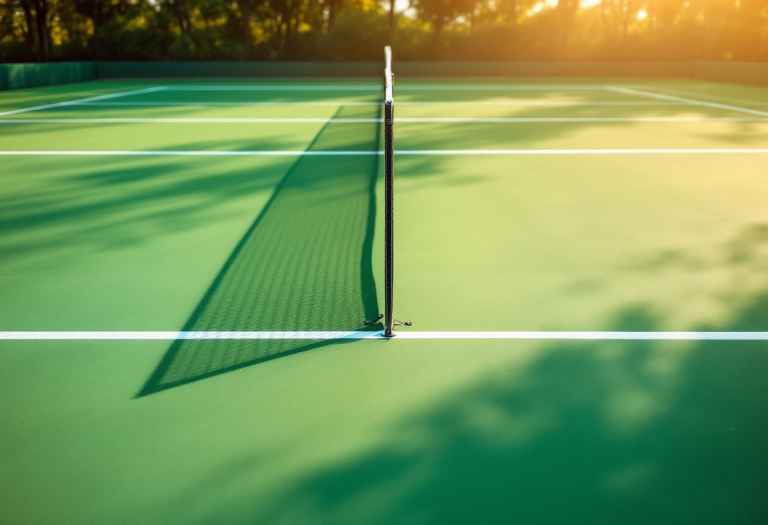 Giocatori di tennis in azione durante un incontro emozionante