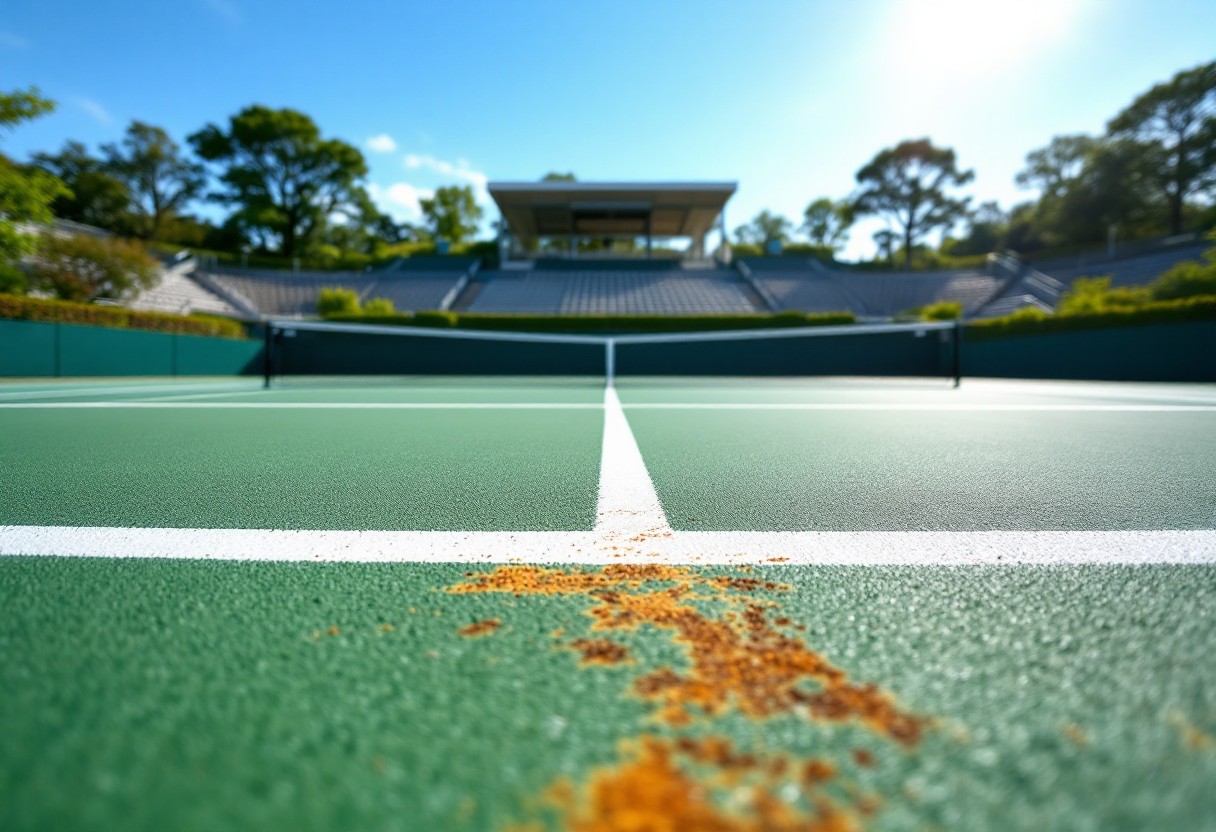 Giocatori di tennis in azione durante un incontro importante
