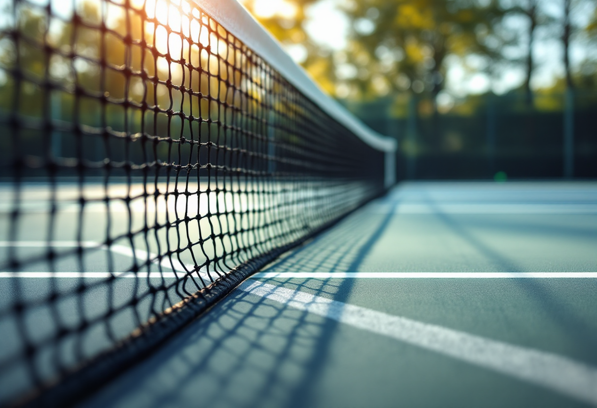 Giocatori di tennis italiano in azione durante una partita