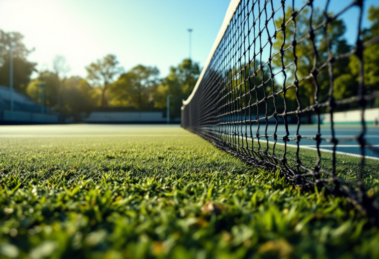 Giocatori italiani di tennis in azione durante un torneo