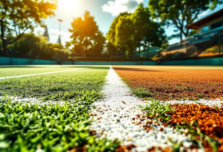 Giocatori di tennis italiani in azione durante una competizione