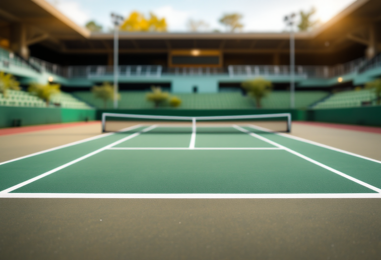 Giocatori di tennis in azione durante una partita storica