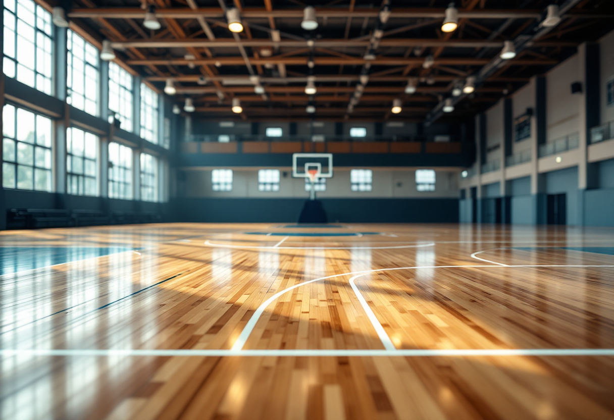 Squadra di basket in azione durante una partita