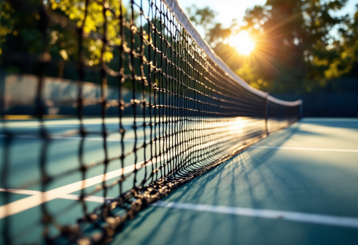 Arthur Fils in azione durante un torneo di tennis