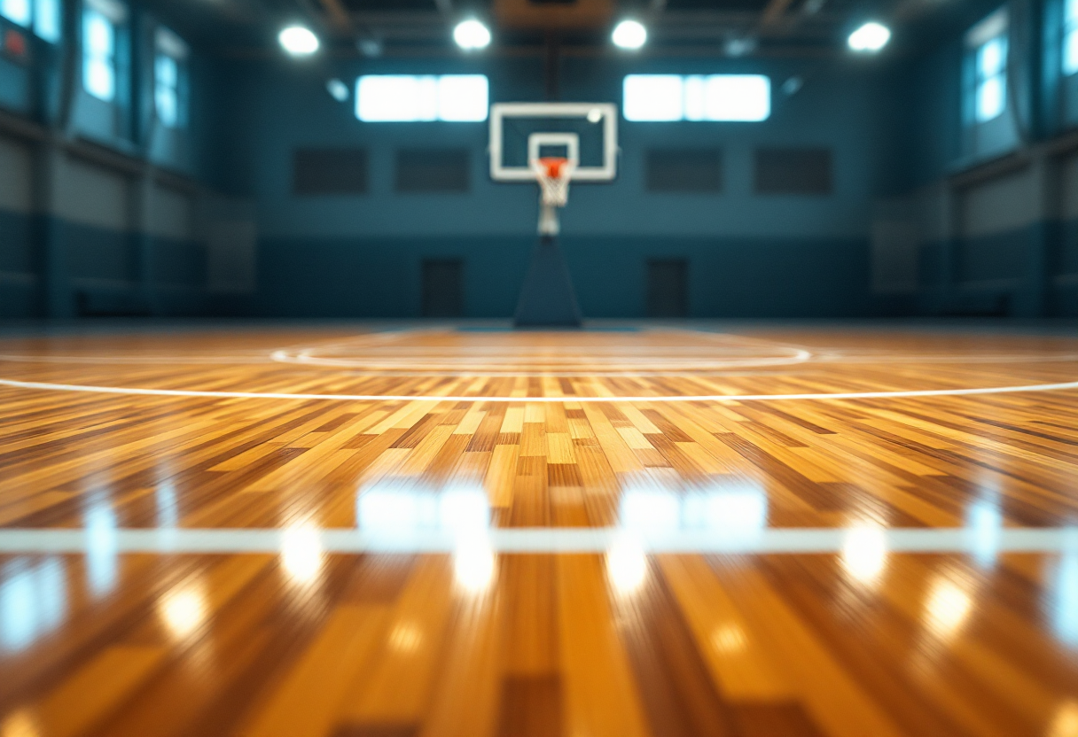 Bertram Derthona durante la partita a Sassari per i playoff